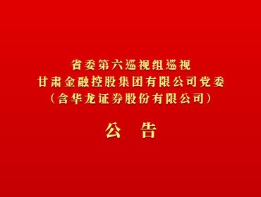​省委第六巡视组巡视星空官方入口党委（含华龙证券股份有限公司）公告